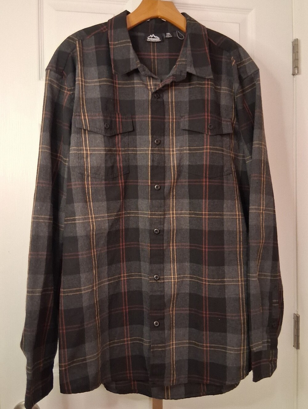 Mens Burnside Cotton Polyester Thick Textured Plaid Long Sleeve Button Down 2XL